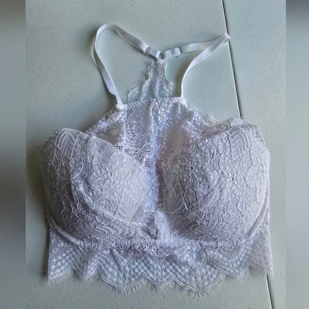 Victoria Secret Pink White Lace Bralette size S